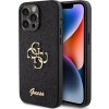 Guess PU Fixed Glitter 4G Metal Logo Zadný Kryt pre iPhone 15 Pro Max Black