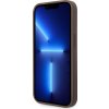 Guess PU 4G Metal Logo Zadný Kryt pre iPhone 15 Pro Brown
