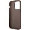 Guess PU 4G Metal Logo Zadný Kryt pre iPhone 15 Pro Brown