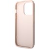 Guess PU 4G Metal Logo Zadný Kryt pre iPhone 15 Pro Pink