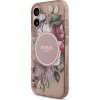 Guess IML Flowers Strap MagSafe Zadný Kryt pre iPhone 17 Pink