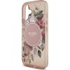 Guess IML Flowers Strap MagSafe Zadný Kryt pre iPhone 17 Pink