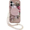 Guess IML Flowers Strap MagSafe Zadný Kryt pre iPhone 17 Pink