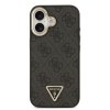 Guess PU Leather 4G Strass Triangle Logo Gold Frame MagSafe Zadný Kryt pre iPhone 17 Black