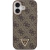 Guess PU Leather 4G Strass Triangle Logo Gold Frame MagSafe Zadný Kryt pre iPhone 17 Brown