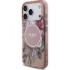 Guess IML Flowers Strap MagSafe Zadný Kryt pre iPhone 17 Pro Pink