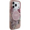 Guess IML Flowers Strap MagSafe Zadný Kryt pre iPhone 17 Pro Pink