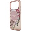 Guess IML Flowers Strap MagSafe Zadný Kryt pre iPhone 17 Pro Pink