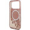 Guess IML Flowers Strap MagSafe Zadný Kryt pre iPhone 17 Pro Pink
