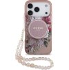 Guess IML Flowers Strap MagSafe Zadný Kryt pre iPhone 17 Pro Pink