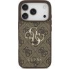 Guess PU 4G Metal Logo Zadný Kryt pre iPhone 17 Pro Brown