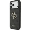 Guess PU 4G Metal Logo Zadní Kryt pro iPhone 17 Pro Max Grey