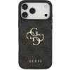 Guess PU 4G Metal Logo Zadný Kryt pre iPhone 17 Pro Max Grey