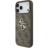Guess PU 4G Metal Logo Zadný Kryt pre iPhone 17 Pro Max Brown