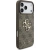 Guess PU 4G Metal Logo Zadný Kryt pre iPhone 17 Pro Max Brown