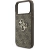 Guess PU 4G Metal Logo Zadný Kryt pre iPhone 17 Pro Max Brown