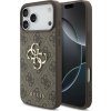 Guess PU 4G Metal Logo Zadný Kryt pre iPhone 17 Pro Max Brown