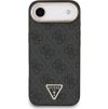 Guess PU Leather 4G Strass Triangle Logo Gold Frame MagSafe Zadní Kryt pro iPhone Air Black