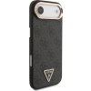 Guess PU Leather 4G Strass Triangle Logo Gold Frame MagSafe Zadní Kryt pro iPhone Air Black