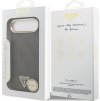 Guess PU Leather 4G Strass Triangle Logo Gold Frame MagSafe Zadní Kryt pro iPhone Air Black