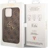 Guess PU 4G Metal Logo Zadní Kryt pro iPhone 15 Pro Max Brown