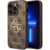 Guess PU 4G Metal Logo Zadní Kryt pro iPhone 15 Pro Max Brown