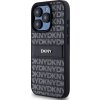 DKNY PU Leather Repeat Pattern Tonal Stripe Zadní Kryt pro iPhone 15 Pro Max Black