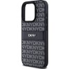 DKNY PU Leather Repeat Pattern Tonal Stripe Zadní Kryt pro iPhone 15 Pro Max Black