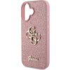 Guess PU Fixed Glitter 4G Metal Logo Zadní Kryt pro iPhone 16 Pink