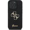 Guess PU Fixed Glitter 4G Metal Logo Zadný Kryt pre iPhone 16 Pro Max Black