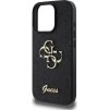 Guess PU Fixed Glitter 4G Metal Logo Zadní Kryt pro iPhone 16 Pro Max Black