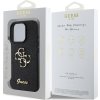 Guess PU Fixed Glitter 4G Metal Logo Zadní Kryt pro iPhone 16 Pro Max Black
