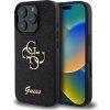 Guess PU Fixed Glitter 4G Metal Logo Zadný Kryt pre iPhone 16 Pro Max Black