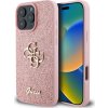 Guess PU Fixed Glitter 4G Metal Logo Zadní Kryt pro iPhone 16 Pro Max Pink