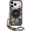 Guess IML Flowers Strap MagSafe Zadní Kryt pro iPhone 17 Pro Black