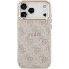 Guess PU Leather 4G Gold Frame MagSafe Zadný Kryt pre iPhone 17 Pro Max Pink