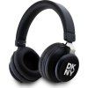 DKNY PU Leather Stack Logo Bezdrôtové Slúchadlá Black