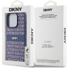 DKNY PU Leather Repeat Pattern Tonal Stripe Zadní Kryt pro iPhone 15 Pro Max Blue