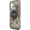 Guess IML Flowers Strap MagSafe Zadný Kryt pre iPhone 17 Black