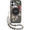 Guess IML Flowers Strap MagSafe Zadný Kryt pre iPhone 17 Black