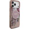 Guess IML Flowers Strap MagSafe Zadný Kryt pre iPhone 17 Pro Max Pink