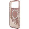 Guess IML Flowers Strap MagSafe Zadný Kryt pre iPhone 17 Pro Max Pink