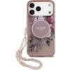 Guess IML Flowers Strap MagSafe Zadní Kryt pro iPhone 17 Pro Max Pink