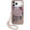 Guess IML Flowers Strap MagSafe Zadný Kryt pre iPhone 17 Pro Max Pink