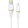 Dudao L25L USB-A - Lightning kabel 1m 30W s měkkým silikonovým opletením - bílý