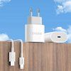 Dudao A14EUC PD 20W USB-C nástenná nabíjačka s káblom - biela