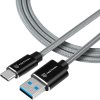 Tactical Fast Rope Aramid Cable USB-A/USB-C 0.3m Grey