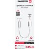 AUDIO ADAPTÉR SWISSTEN TEXTILE LIGHTNING (samec) / 3,5mm AUX 0,15 M BÍLÝ