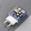 GaN Dudao A30EUT 30W USB-A / USB-C nabíjačka do steny + USB-C - USB-C kábel - biela