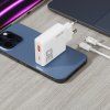 GaN Dudao A30EUT 30W USB-A / USB-C nabíjačka do steny + USB-C - USB-C kábel - biela